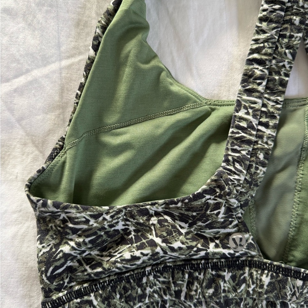 SOLD Lululemon Green Patterned Sports Bra